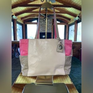 Jim Shore colorblock leather bag